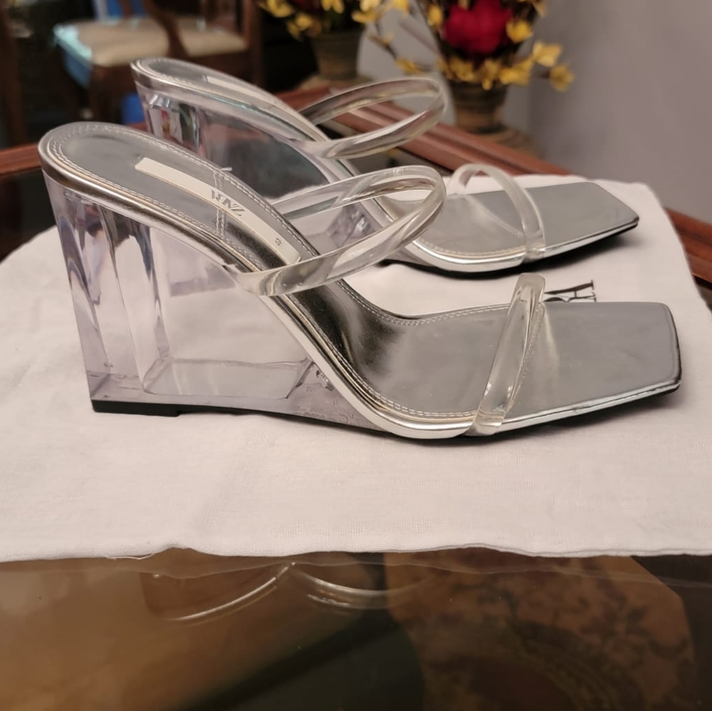 Zara clear platform shoes